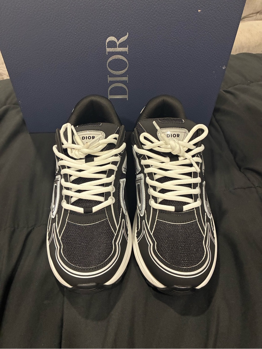 Dior Black and White Men's Runner Sneakers